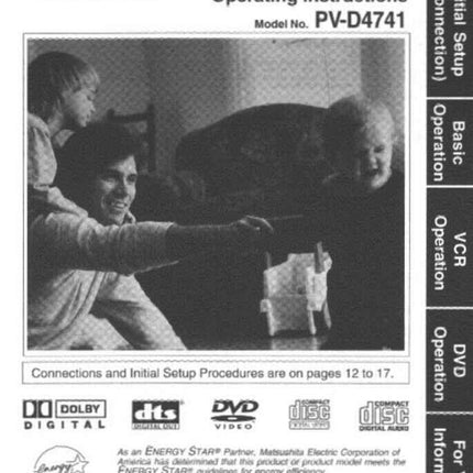 Panasonic PV-D4741 VCR User Instruction Manual