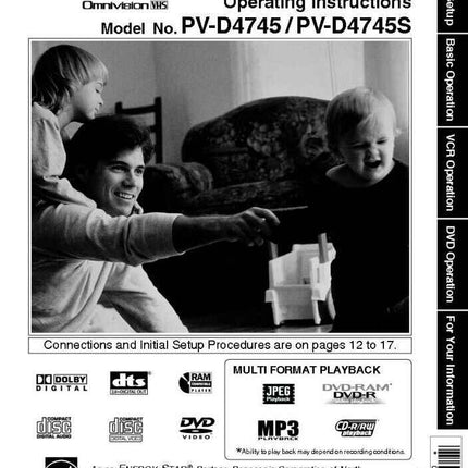 Panasonic PV-D4745 VCR DVD User Instruction Manual
