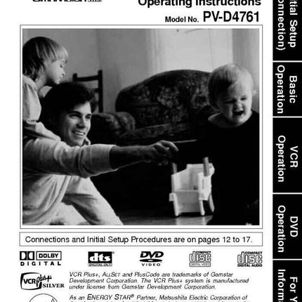 Panasonic PV-D4761 VCR DVD User Instruction Manual