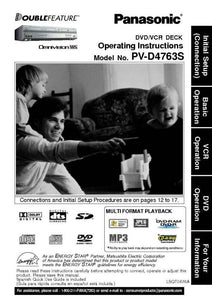 Panasonic PV-D4763S VCR DVD User Instruction Manual