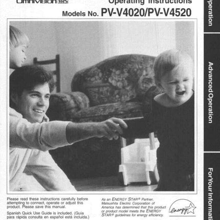 Panasonic PV-V4520 VCR User Instruction Manual