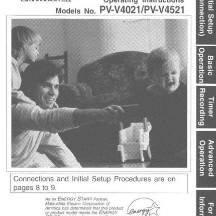 Panasonic PV-V4521 VCR User Instruction Manual