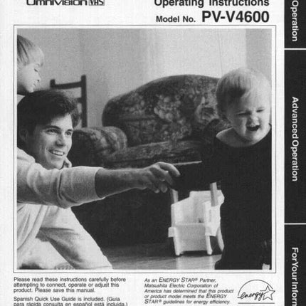 Panasonic PV-V4600 VCR User Instruction Manual