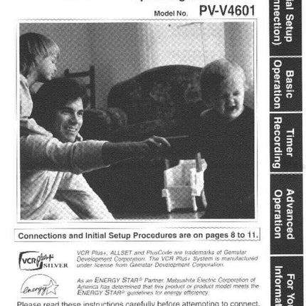 Panasonic PV-V4601 VCR User Instruction Manual
