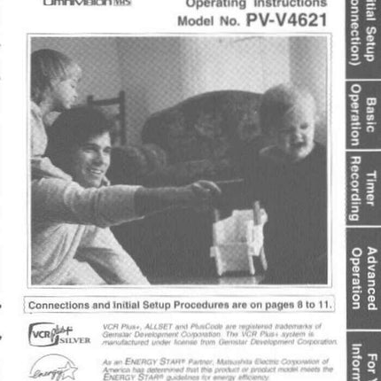 Panasonic PV-V4621 VCR User Instruction Manual
