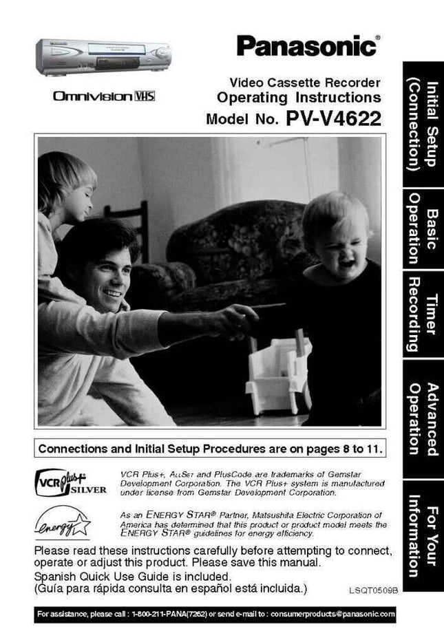 Panasonic PV-V4622 VCR User Instruction Manual