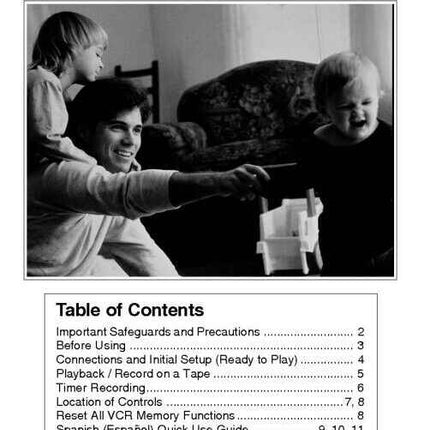 Panasonic PV-V4624S VCR User Instruction Manual