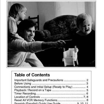 Panasonic PV-V464S VCR User Instruction Manual