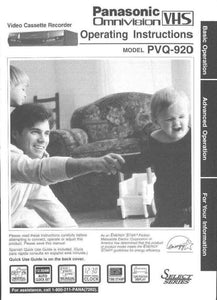 Panasonic PV-Q 920 VCR User Instruction Manual