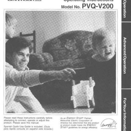 Panasonic PV-Q V200 VCR User Instruction Manual