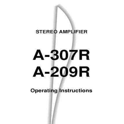 Pioneer A-209R Amplifier Owners Manual