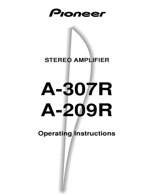 Pioneer A-209R Amplifier Owners Manual