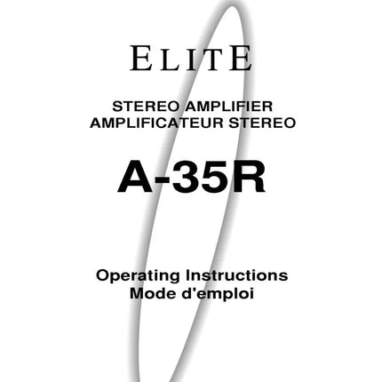 Pioneer A-35R Amplifier Owners Manual