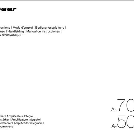 Pioneer A-50DAS Amplifier Owners Manual