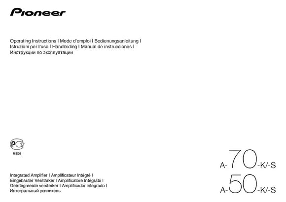 Pioneer A-50K Amplifier Owners Manual