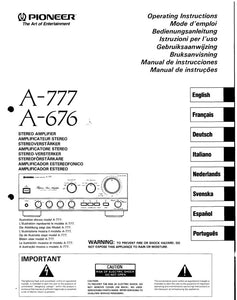 Pioneer A-676 Amplifier Owners Manual