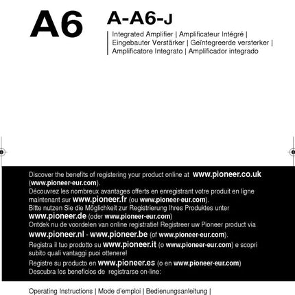 Pioneer A-A6-J Amplifier Owners Manual