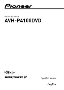 Pioneer AVH-P4100 AV Receiver Owners Manual