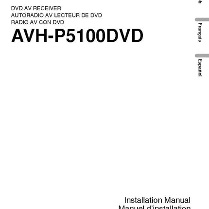 Pioneer AVH-P5100 AV Receiver Owners Manual