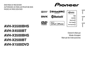 Pioneer AVH-X1500DVD AV Receiver Owners Manual