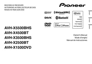 Pioneer AVH-X2500BT AV Receiver Owners Manual