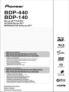 Pioneer BDP-140 Blu-ray Player Owners Manual