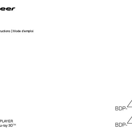 Pioneer BDP-41FD Blu-ray Player Owners Manual