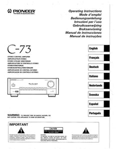 Pioneer C-73 Amplifier Owners Manual