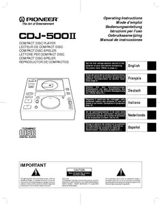 Pioneer CDJ-500II CD Player Owners Manual