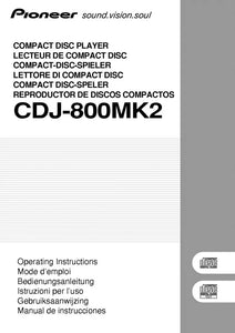 Pioneer CDJ-800-Mk2 CD Player Owners Manual