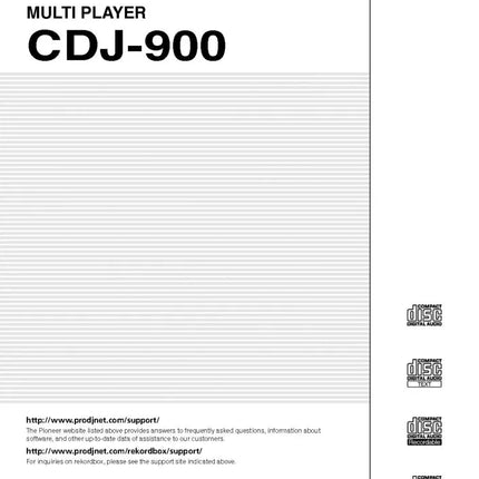 Pioneer CDJ-900 CD Player Owners Manual