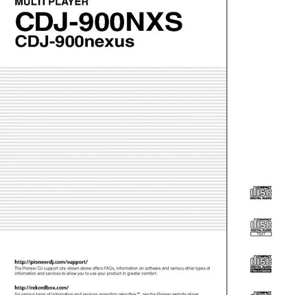 Pioneer CDJ-900NXS CD Player Owners Manual