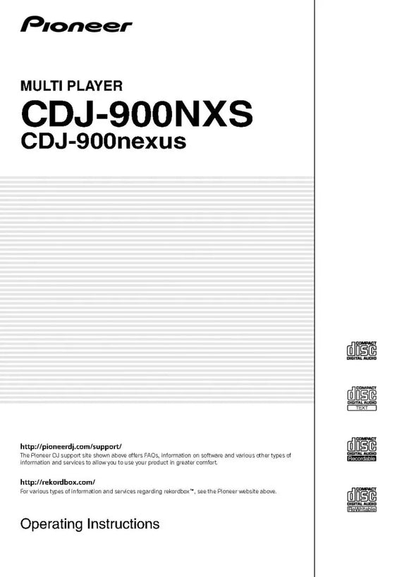 Pioneer CDJ-900NXS CD Player Owners Manual