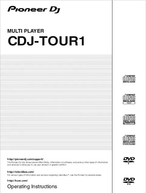 Pioneer CDJ-TOUR1 CD Player Owners Manual
