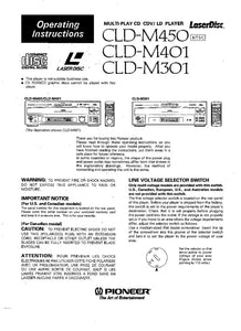 Pioneer CLD-M301 CD Player Owners Manual