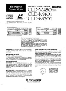 Pioneer CLD-M450 CD Player Owners Manual