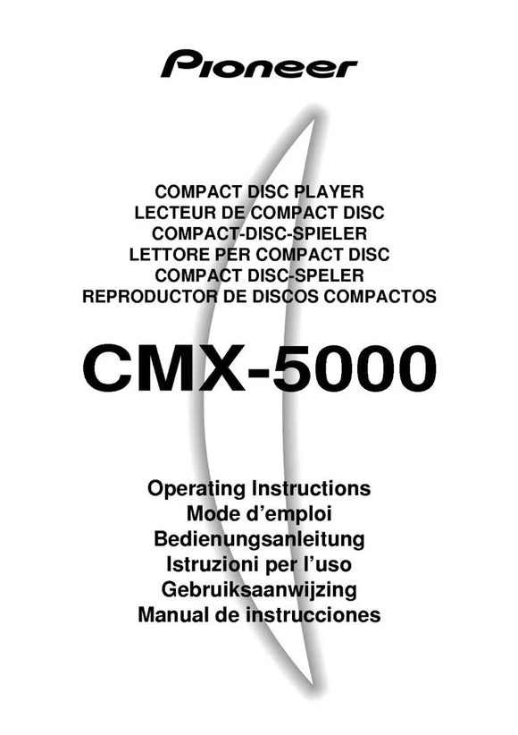 Pioneer CMX-5000 CD Player Owners Manual