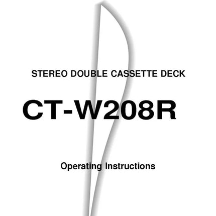 Pioneer CT-W208R Cassette Player Owners Manual