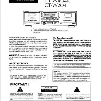 Pioneer CT-W404R Cassette Deck Owners Manual.jpg
