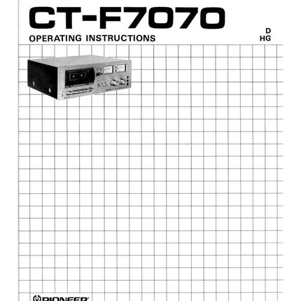 Pioneer CTF-7070 Cassette Player Owners Manual