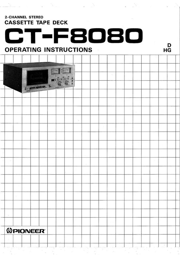 Pioneer CTF-8080 Cassette Player Owners Manual