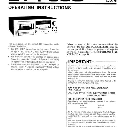 Pioneer CTF-850 Cassette Player Owners Manual