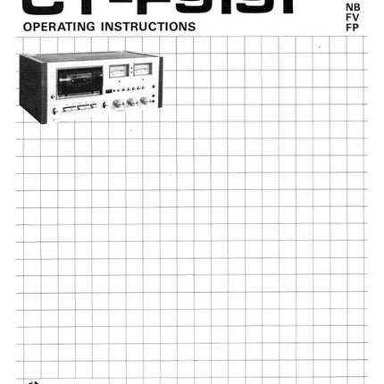 Pioneer CTF-9191 Cassette Player Owners Manual