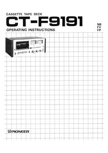 Pioneer CTF-9191 Cassette Player Owners Manual