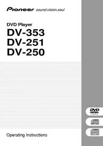 Pioneer DV-250 DVD Player Owners Manual