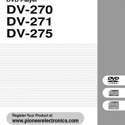 Pioneer DV-270 DVD Player Owners Manual