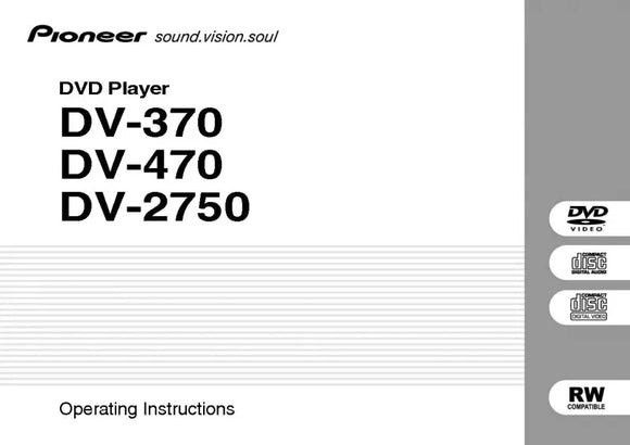 Pioneer DV-2750 DVD Player Owners Manual