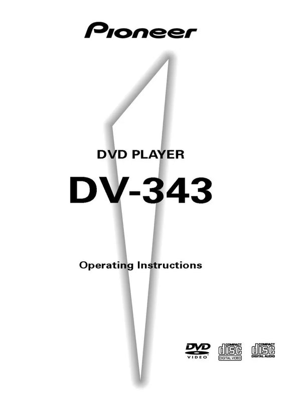 Pioneer DV-343 DVD Player Owners Manual