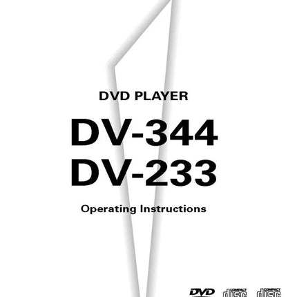 Pioneer DV-344 DVD Player Owners Manual