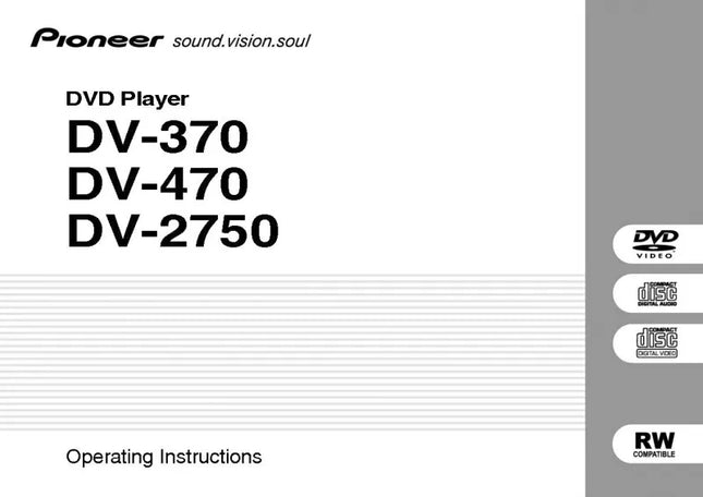 Pioneer DV-370 DVD Player Owners Manual